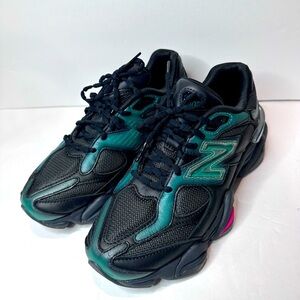 New Balance 9060 Black and Green Athletic Shoes